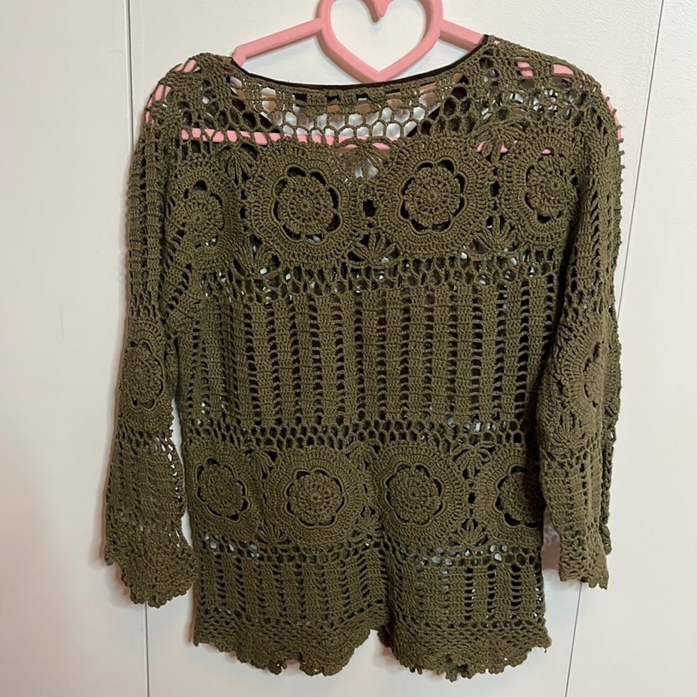 Red Paint crochet blouse